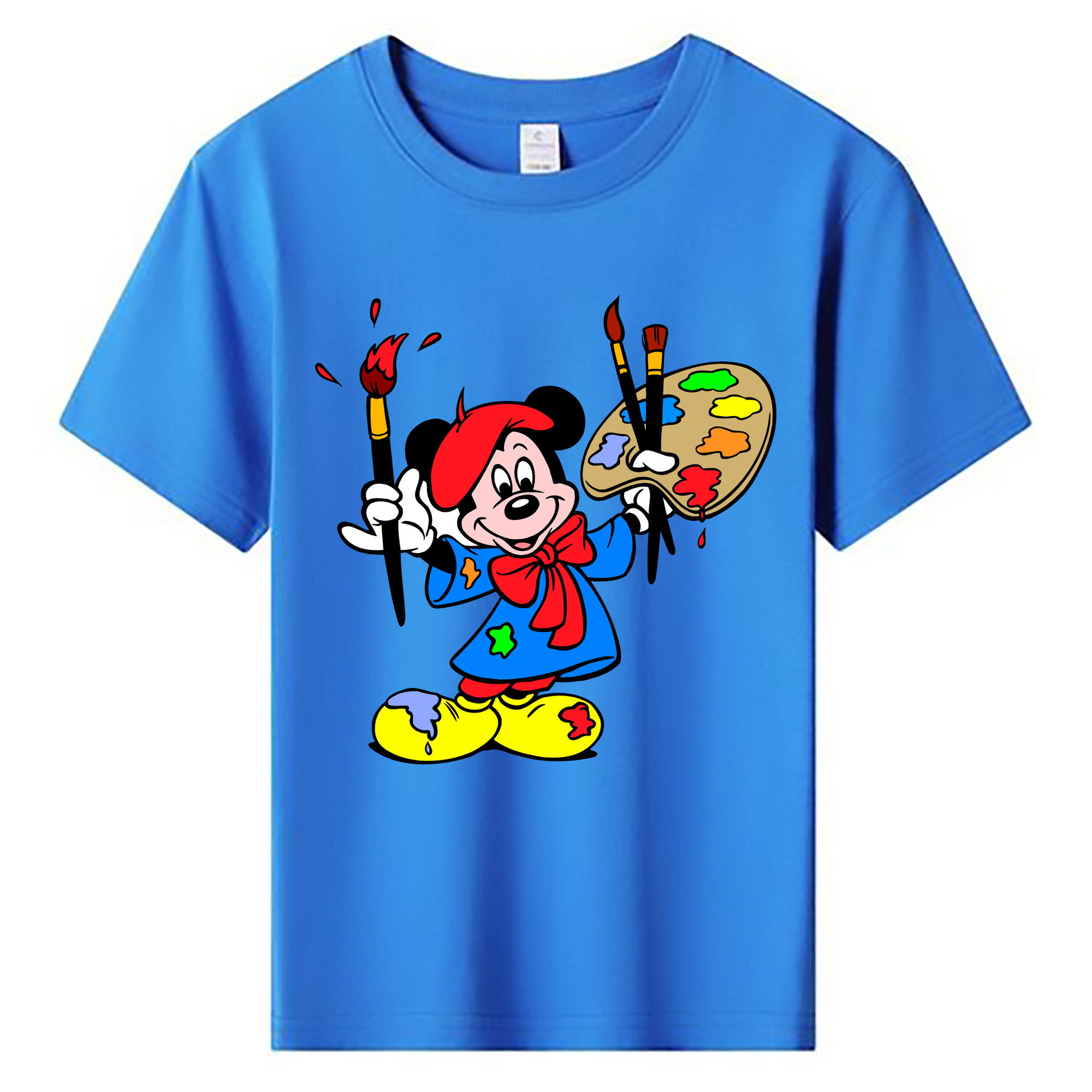 ミッキーマウス Mickey Mouse 綿100％キッズTシャツ（フロントプリント）